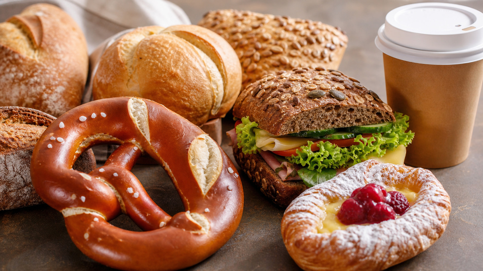 Frische Backwaren, belegte Brötchen und Kaffee bei BackWerk im Forum Köpenick