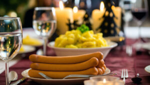 Weihnachtsessen-Duell: Kartoffelsalat mit Wiener Würstchen - Traditionelles deutsches Weihnachtsessen