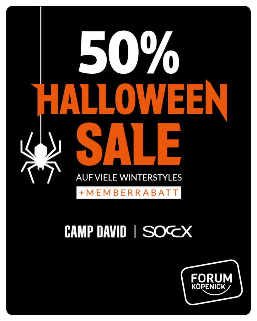 CAMP DAVID und SOCCX Halloween-Sale: 50 Prozent auf viele Winterstyles im Forum Köpenick