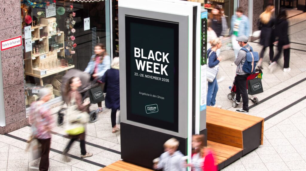 Illustration zur Black Week 2026 am CityBreeze im Forum Köpenick